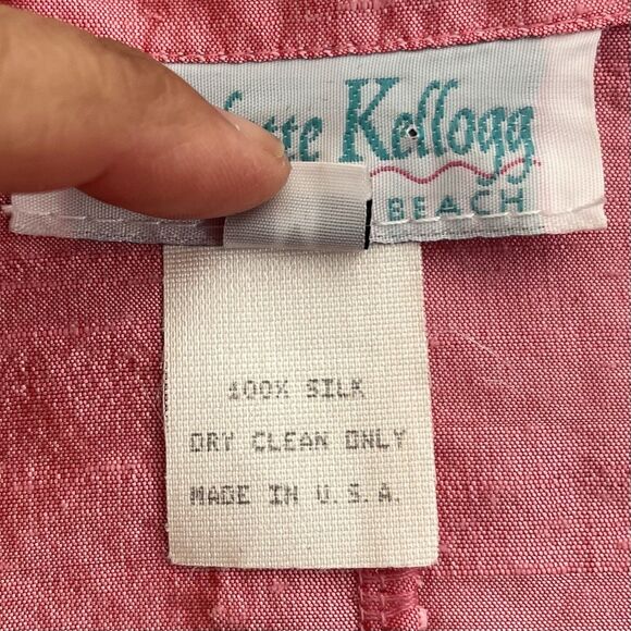 Charlotte Kellogg Lagenlook Silk Jacket Sz M Pink Elegant Old Money Quiet Luxury - Picture 9 of 10